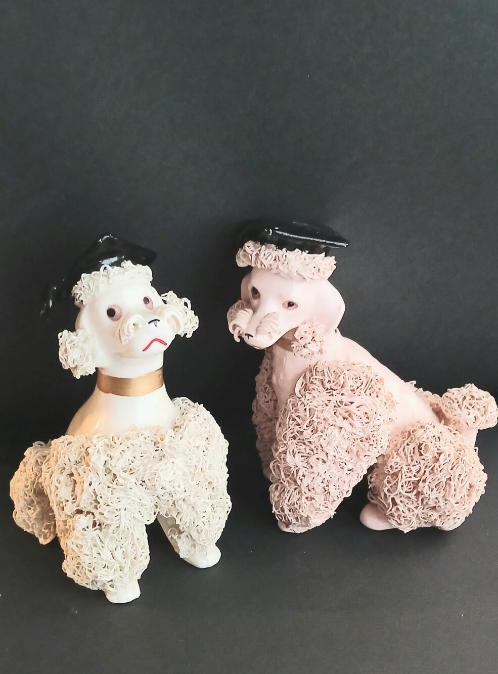 Set Of 2 1950's Vintage Spaghetti Poodles ~ Graduation